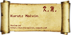 Kurutz Malvin névjegykártya